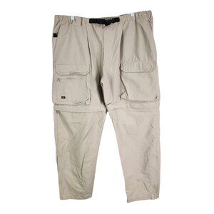 Mens Vintage Tan Outersport Convertible Cargo Pants Fishing Outdoor Nylon XL